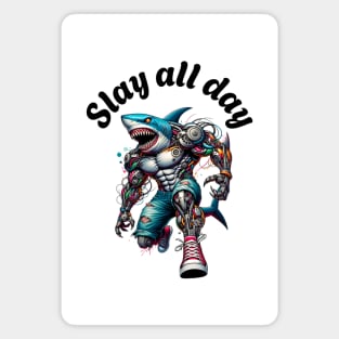 Cyber Shark: Slay All Day Magnet